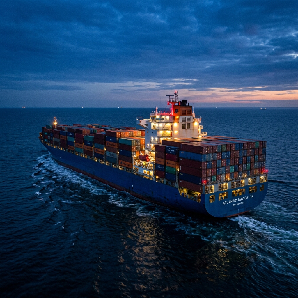 Container ships docked at Dubai port